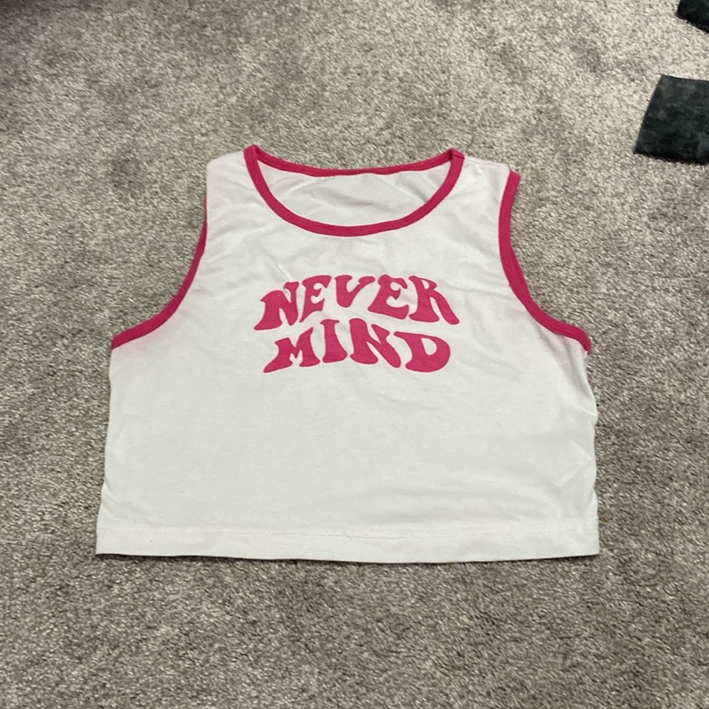 Pink and white tank top